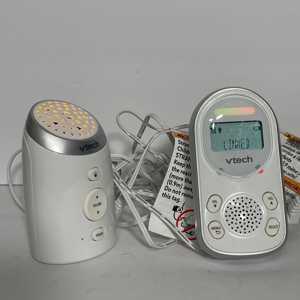 VTech Audio Baby Monitor Unisex OS Night Light Plastic White Solid TM8212-2